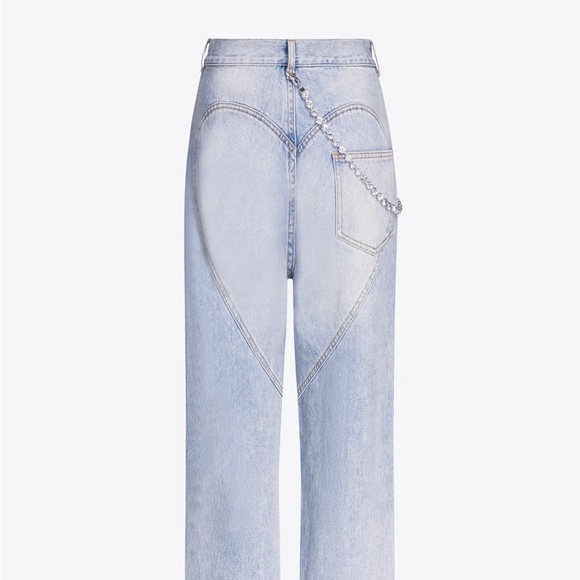 Area Light Blue Women's Jeans with rhinestone chain - Picture 3 of 3